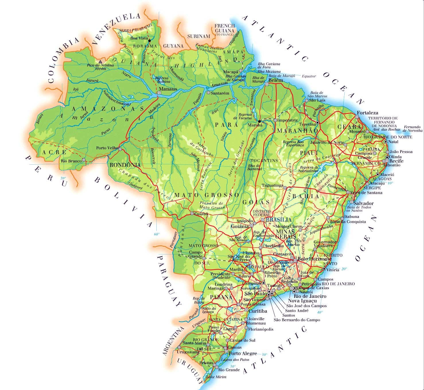 Free Printable Map Of Brazil Free Templates Printable