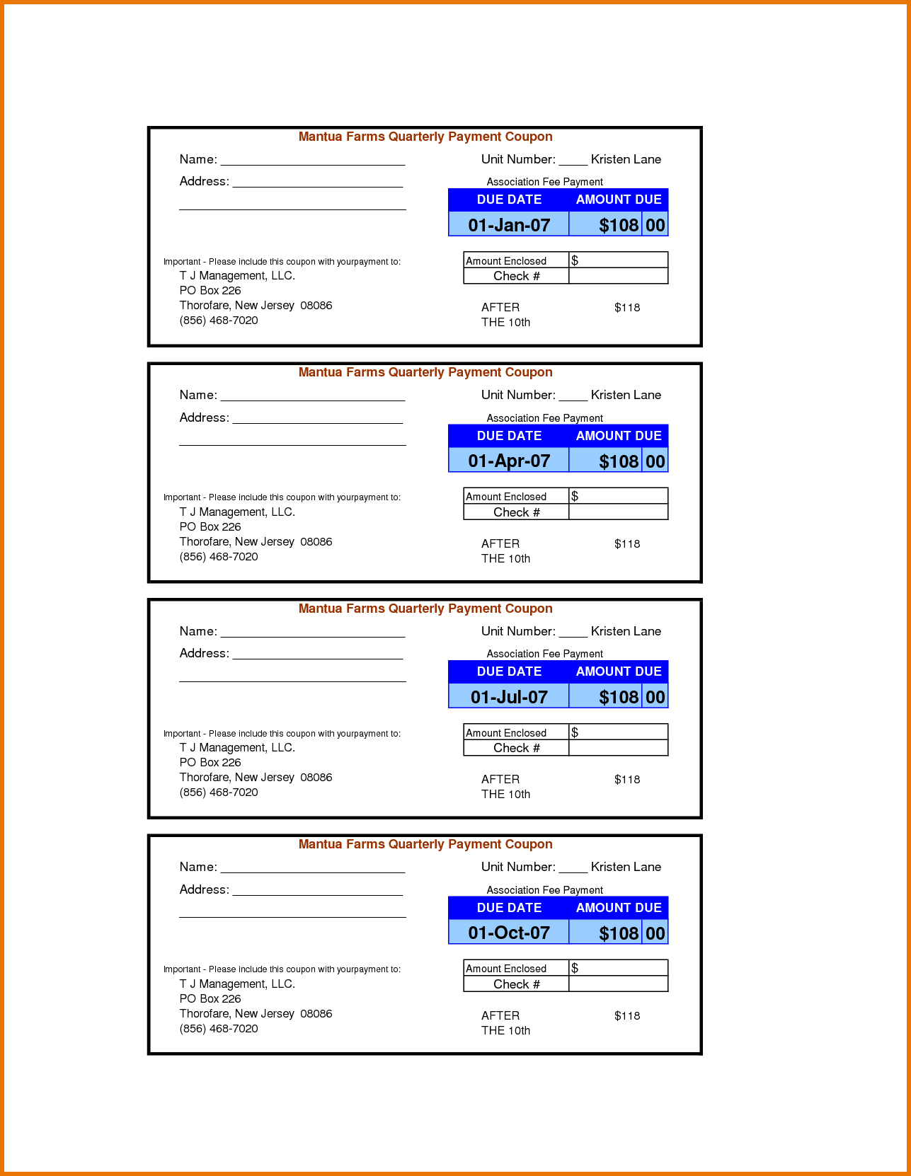 Free Printable Payment Coupon Book Free Printable