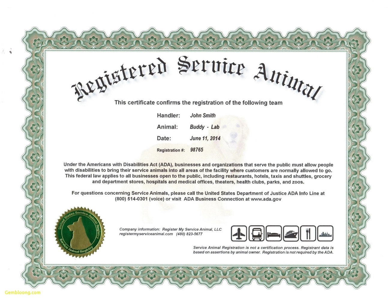 004 Service Dog Certificate Template Frightening Ideas Id Card Free - Free Printable Service Dog