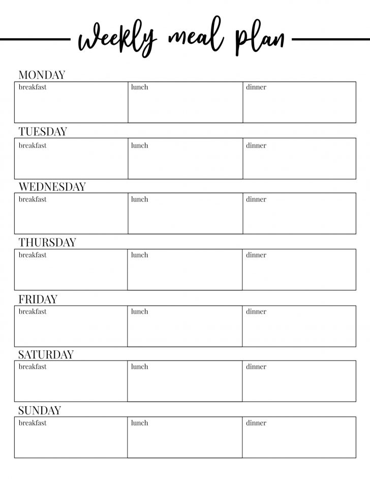 Free Printable Meal Plans For Weight Loss