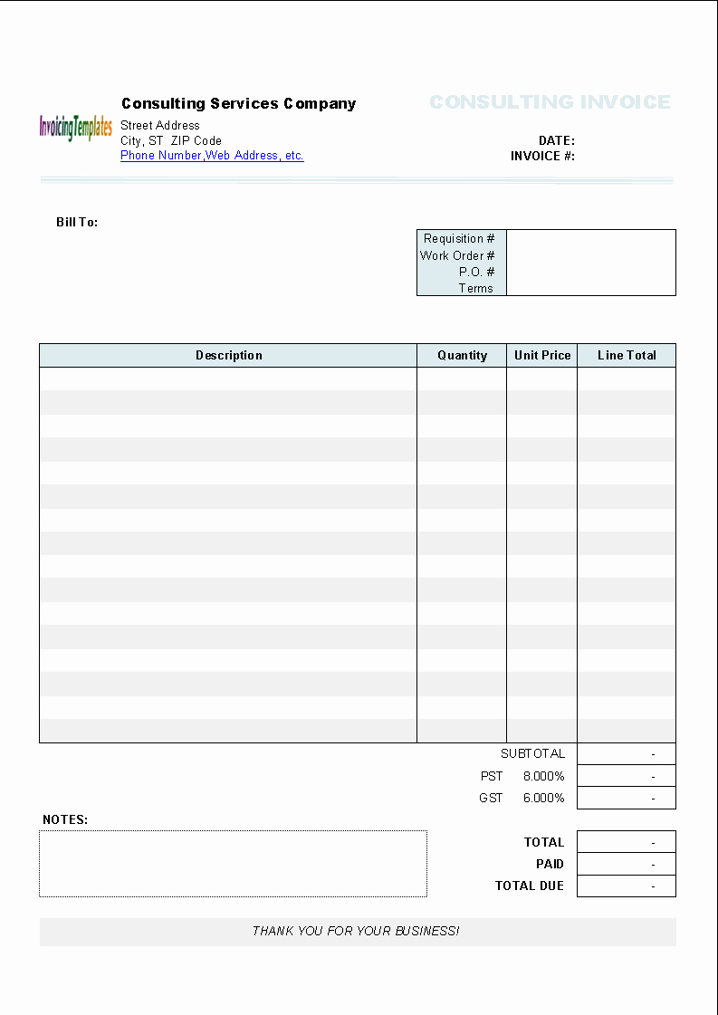 making an invoice template in word