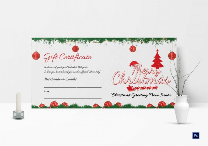 Free Printable Gift Certificate Christmas