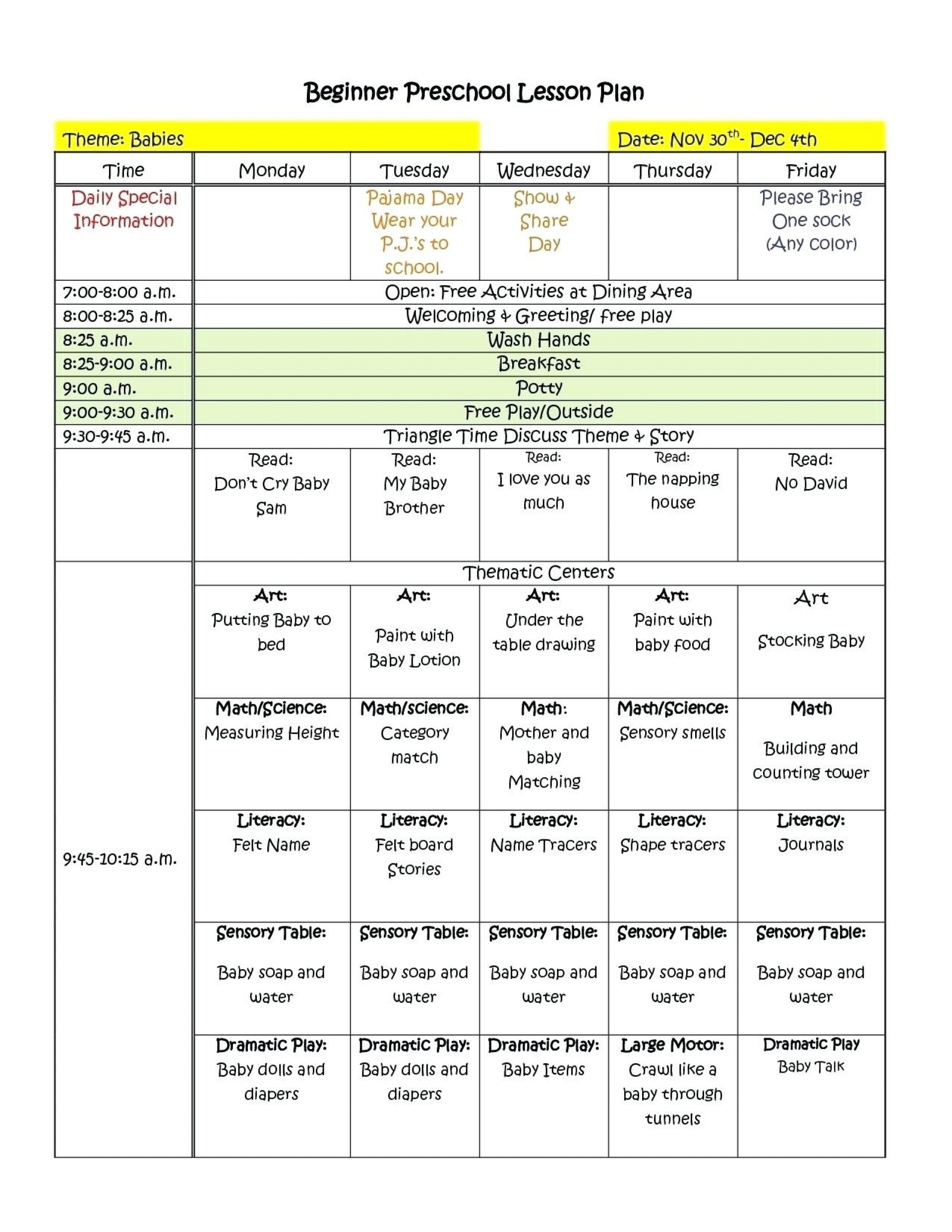 Free Printable Pre K Curriculum Free Printable