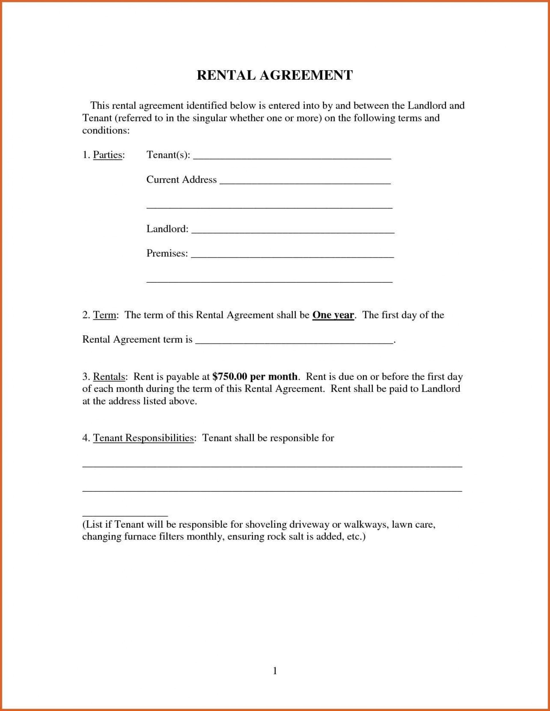 Printable Template Lease Agreement