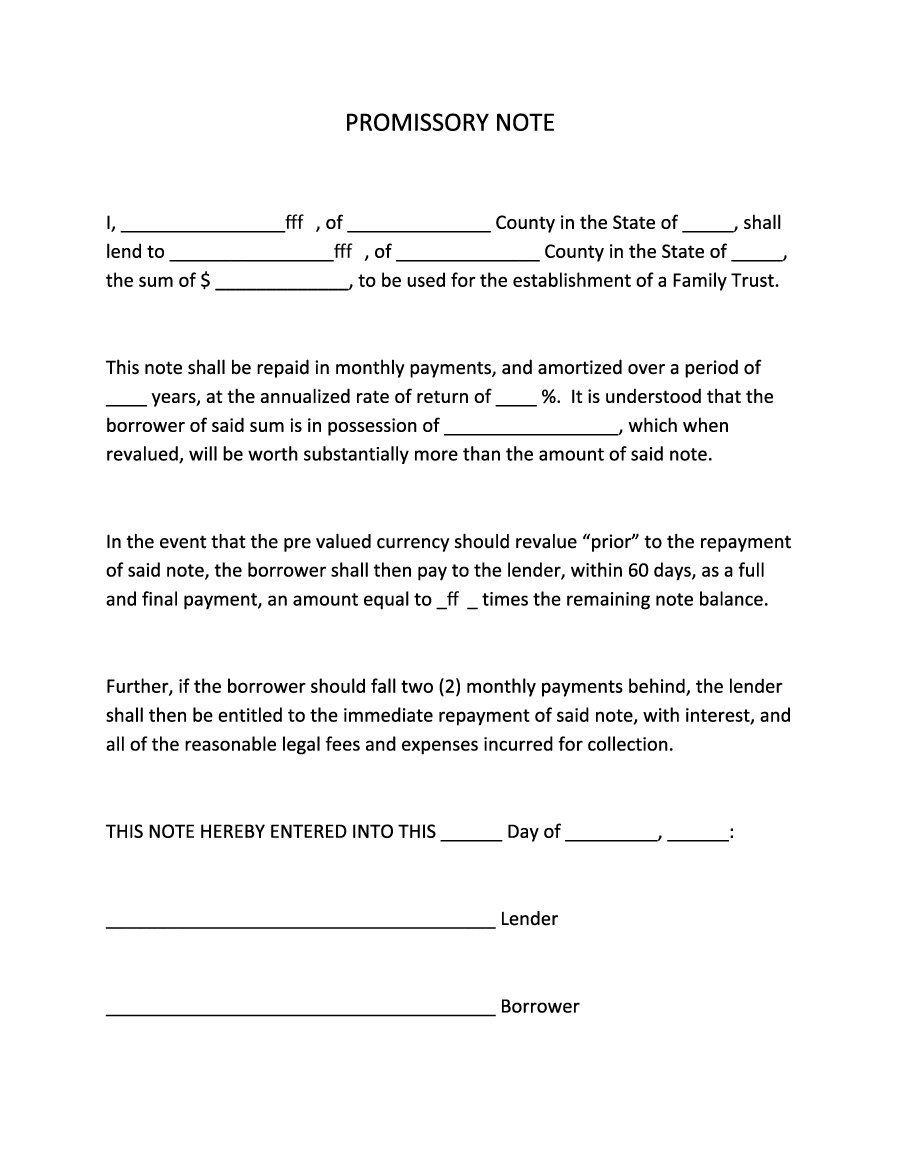 022 Promissory Note Templates Free Template Outstanding Ideas - Free Printable Will Forms Download