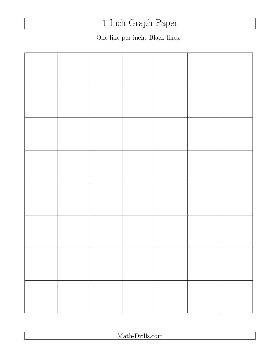 1 Inch Graph Paper With Black Lines (A) - One Inch Graph Paper Free Printable