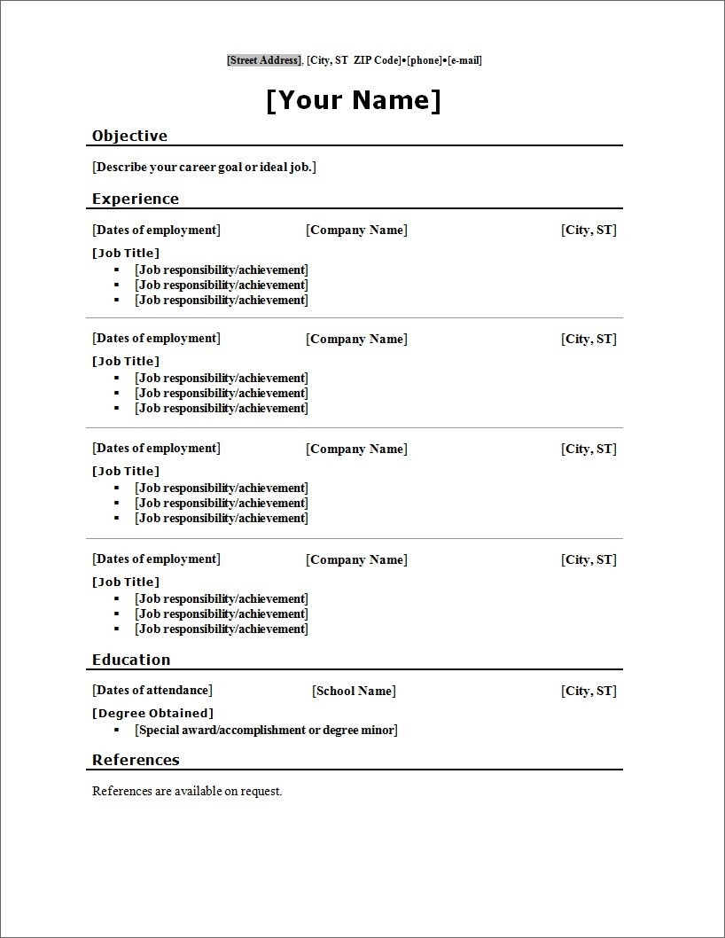 10 Blank Resume Template Pdf Professional List Free Printable 3 - How To Make A Free Printable Resume