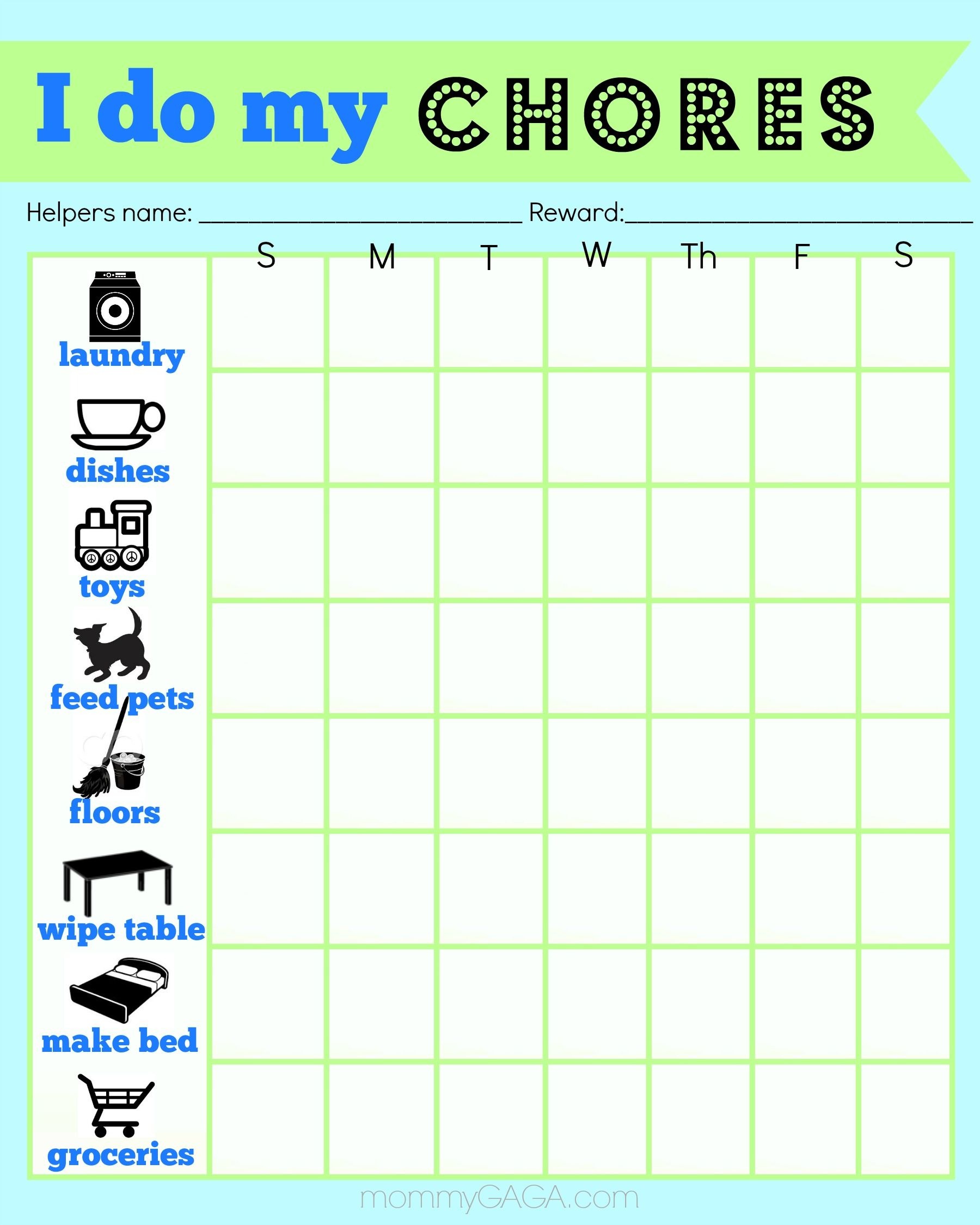 10 Chores For Preschoolers + A Printable Chore Chart | !! Top - Free Printable Chore Charts For 10 Year Olds
