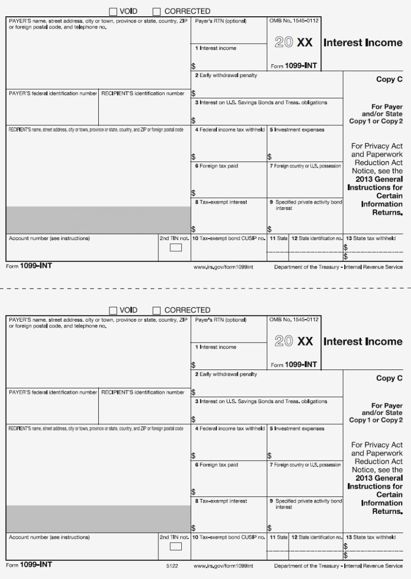 12-Int Payer Copy C Or State – Free Printable 1099 Form 2017 – Form - Free Printable 1099 Form 2017