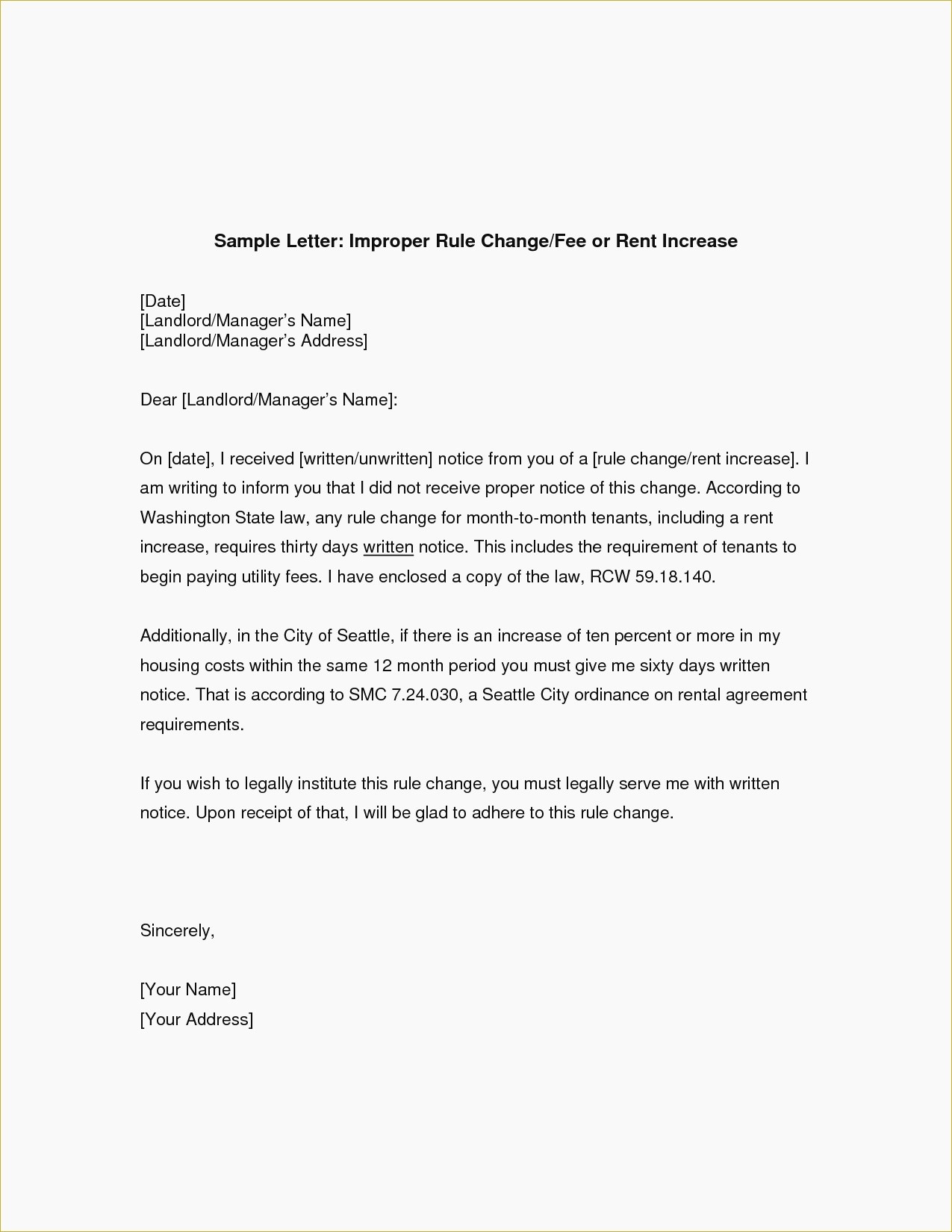 16 Rent Increase Letter To Tenant Template Collection - Letter Templates - Free Printable Rent Increase Letter Uk