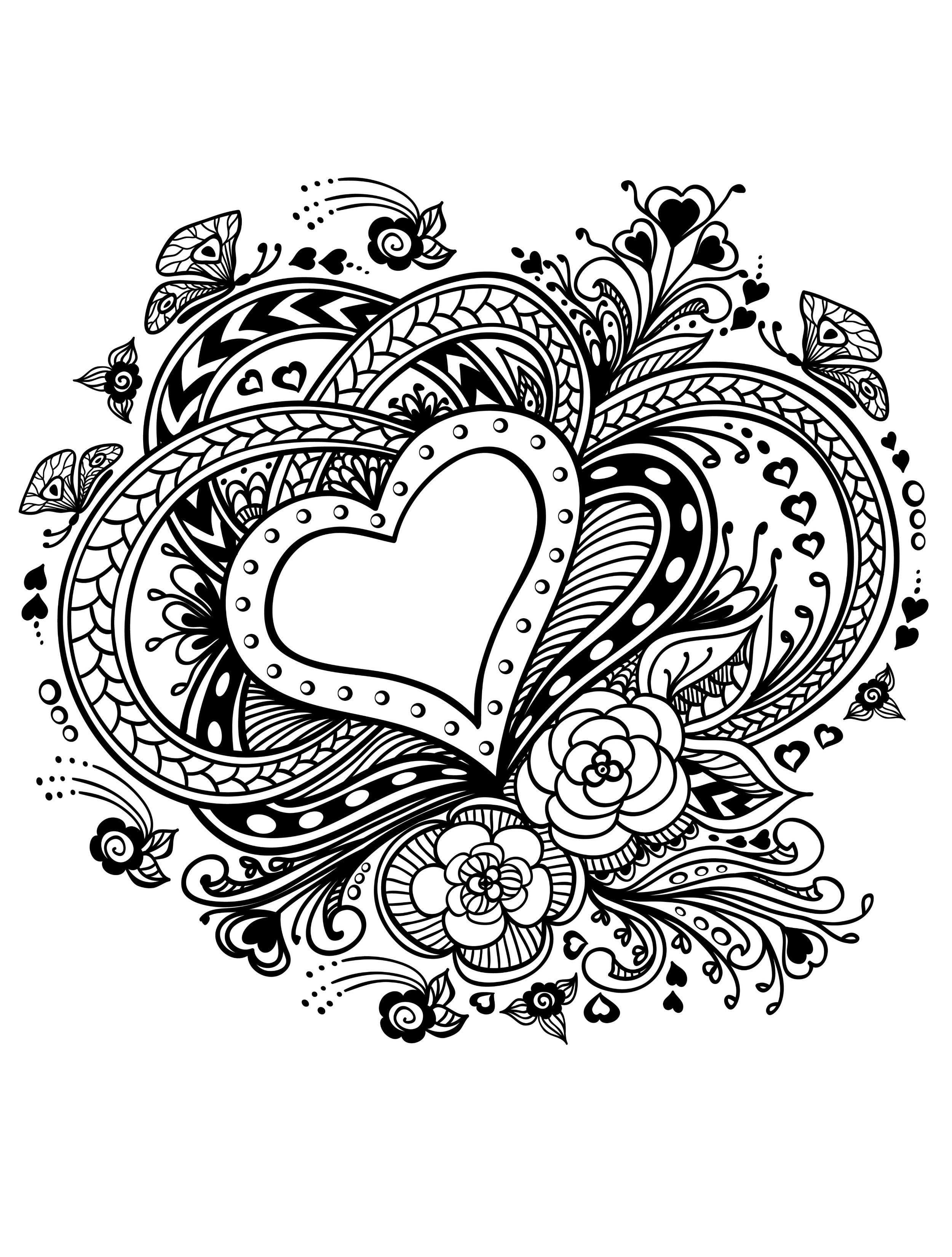 20 Free Printable Valentines Adult Coloring Pages | Coloring Pages - Free Printable Heart Coloring Pages