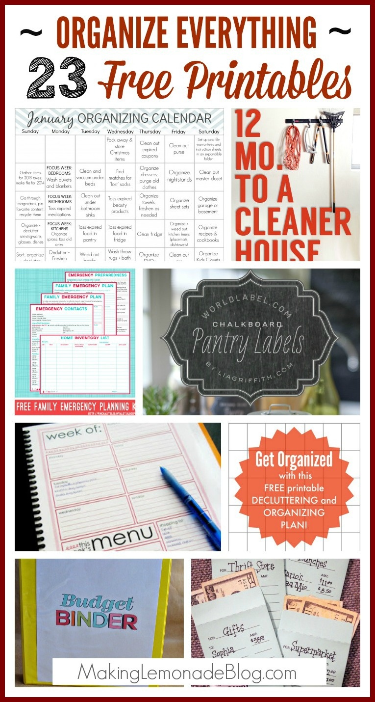 23 Free Printables To Organize Everything | Making Lemonade - Free Printables For Home