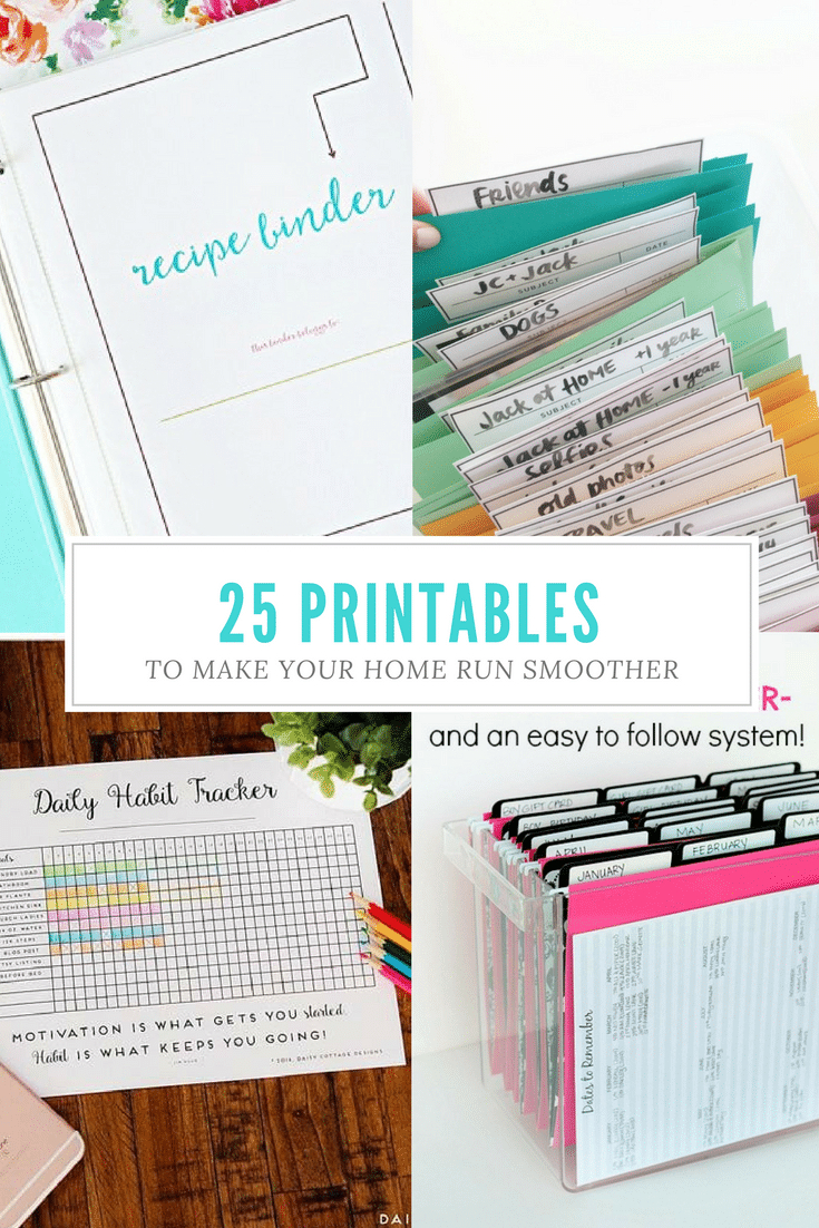 25+Free Printables For Organizing Home Life - Free Printables For Home