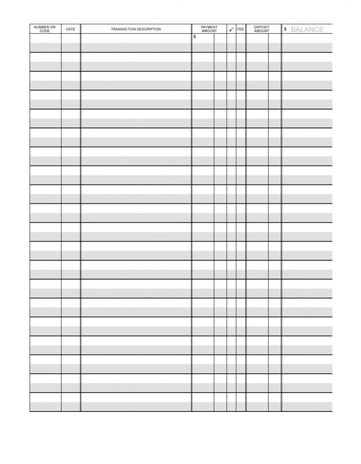 Free Printable Check Register With Running Balance