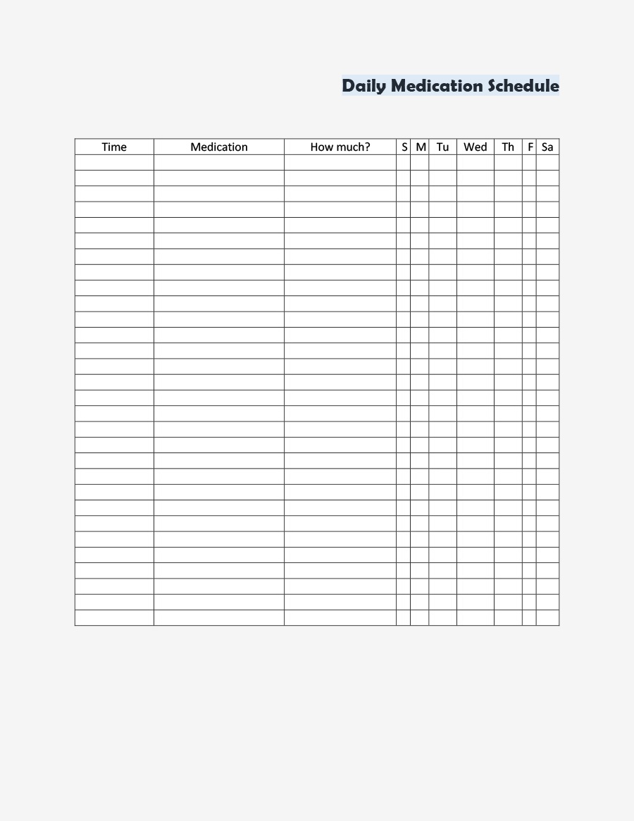 40 Great Medication Schedule Templates (+Medication Calendars) - Free Printable Medication Schedule
