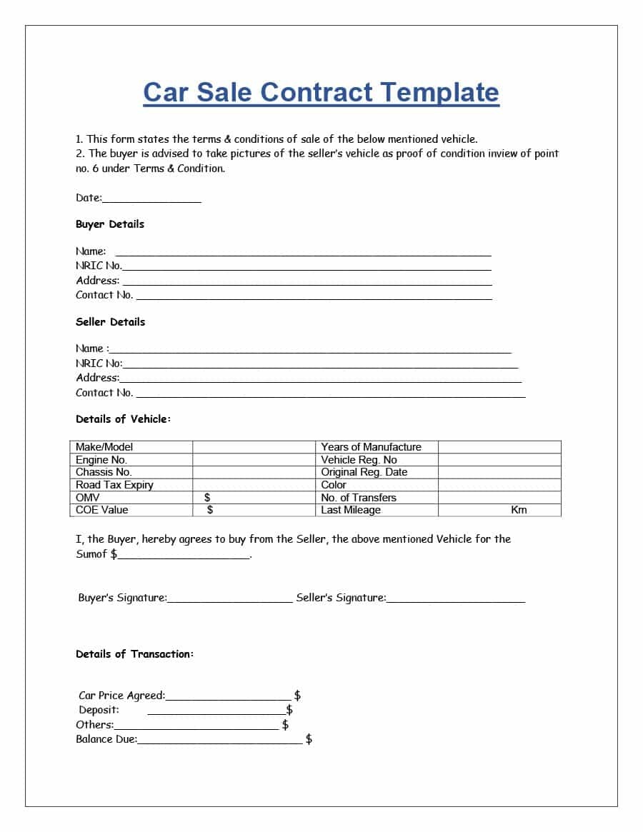 42 Printable Vehicle Purchase Agreement Templates ᐅ Template Lab - Free Printable Purchase Agreement Forms