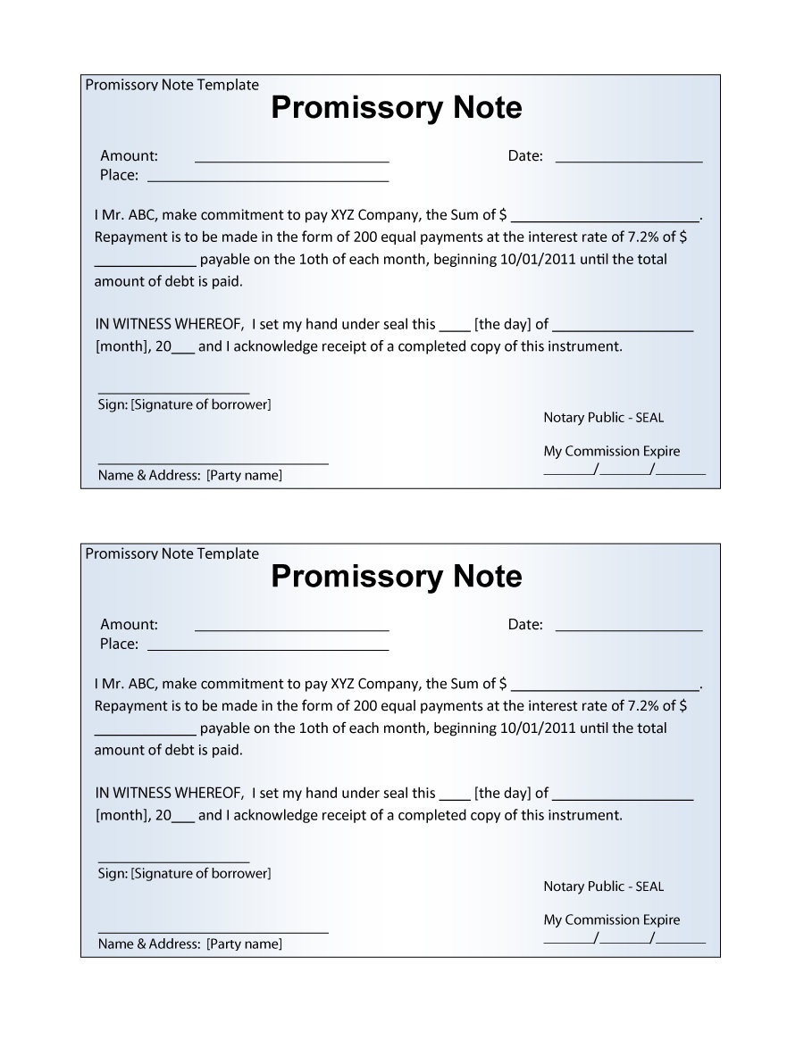 45 Free Promissory Note Templates &amp;amp; Forms [Word &amp;amp; Pdf] ᐅ Template Lab - Free Printable Promissory Note Pdf