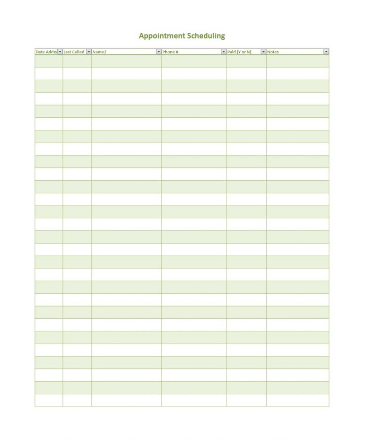Free Printable Appointment Sheets