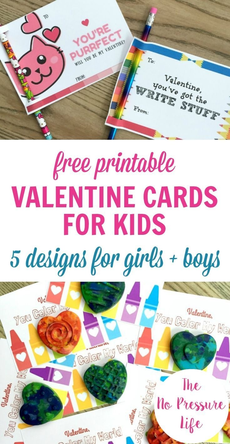 5 Free Printable Valentine&amp;#039;s Day Cards For Kids | Try | Kids Crafts - Free Printable Valentine Cards For Preschoolers