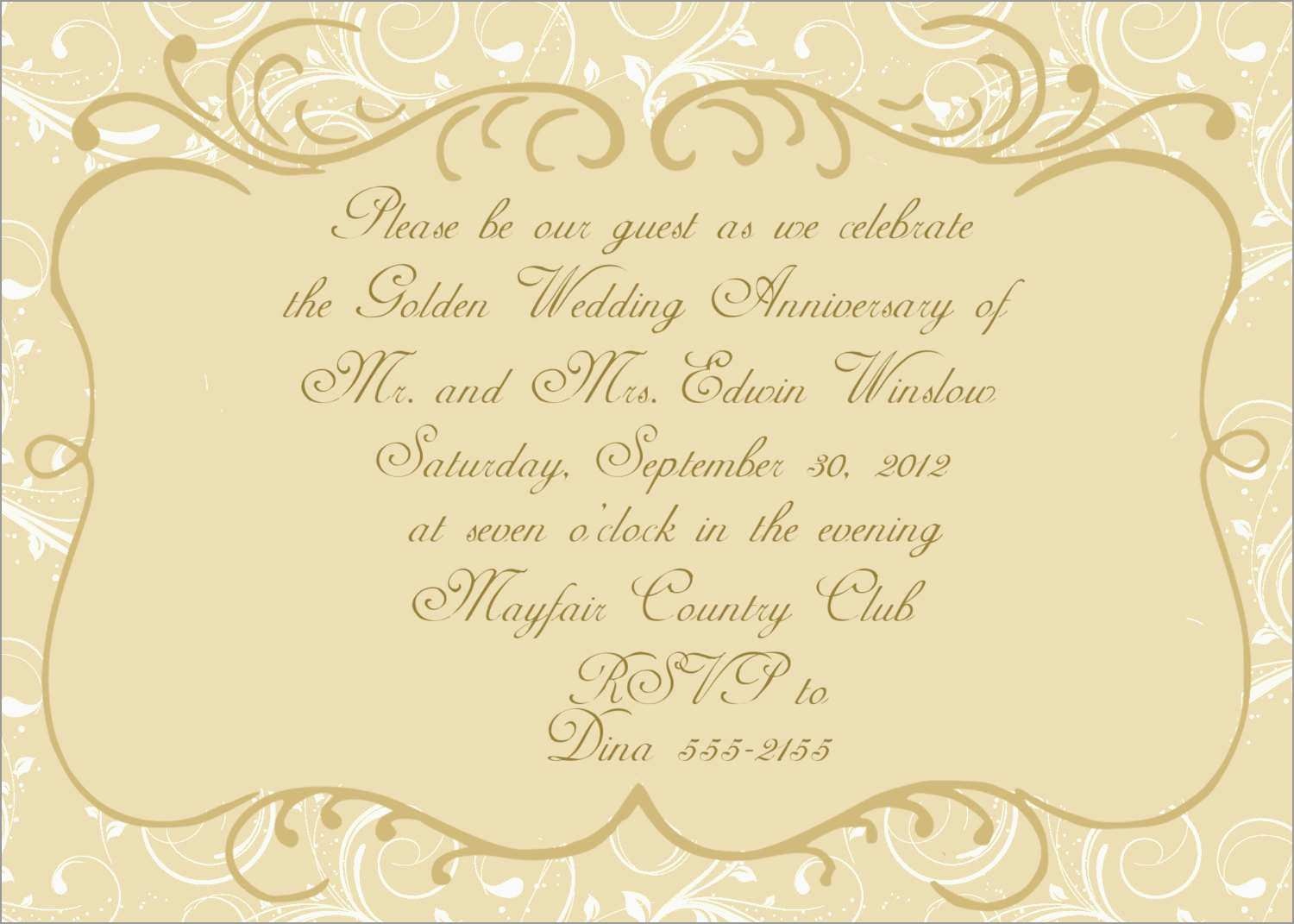 Free Printable 50Th Anniversary Invitations