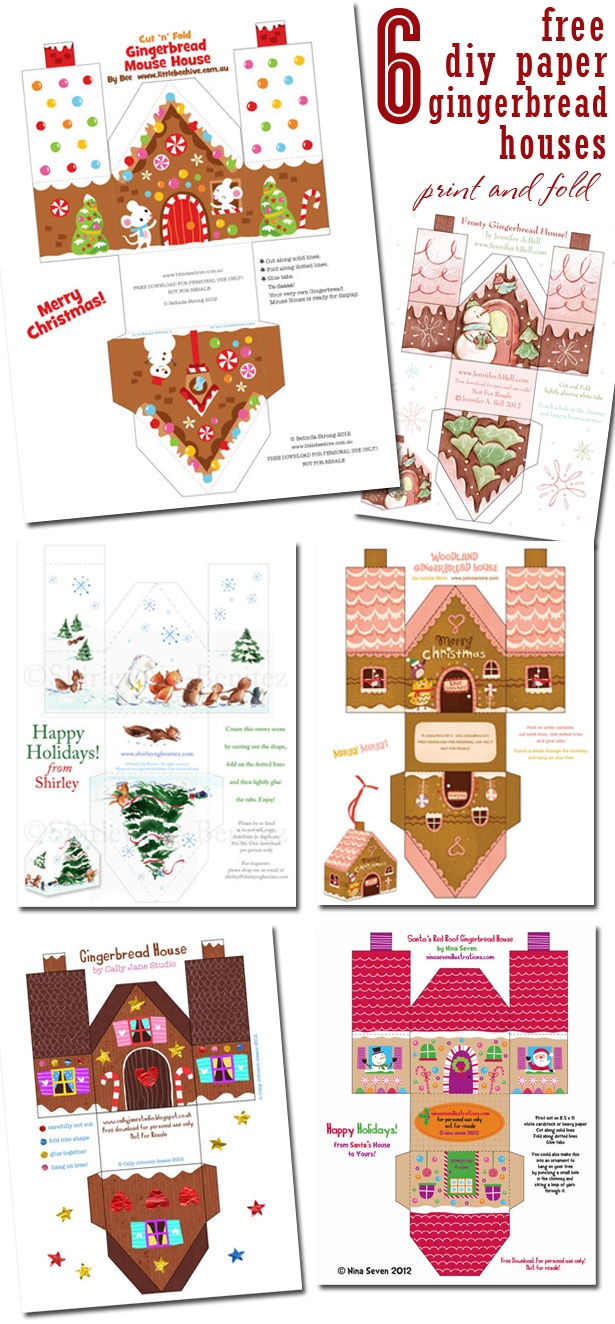 6 Free Diy Paper Gingerbread Houses • The Celebration Shoppe - Free Gingerbread House Printables