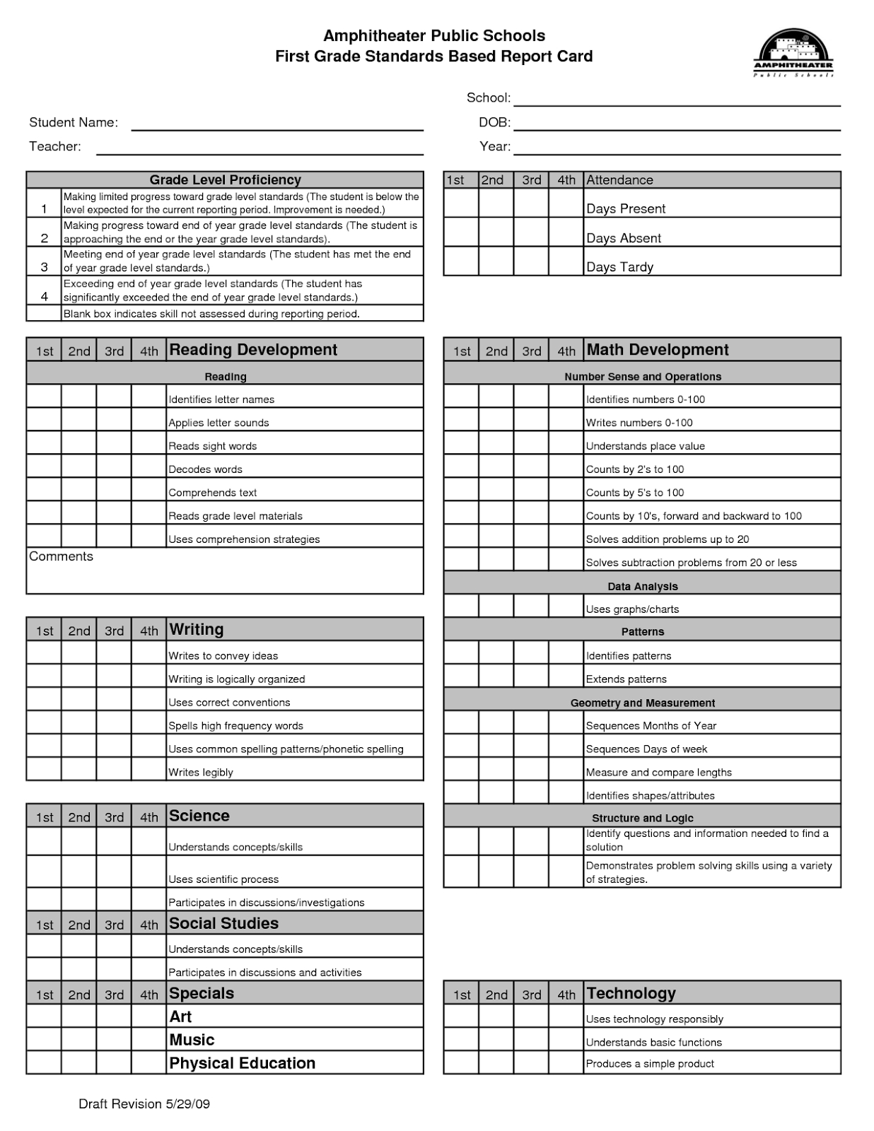 7 Best Kindergarten Report Card Templates Free - D-Templates - Free Printable Report Cards