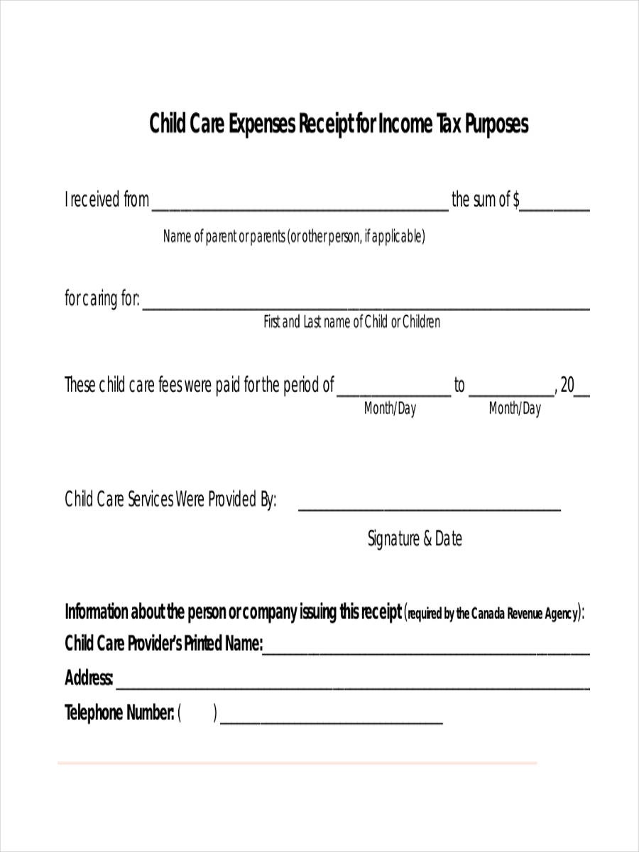 9+ Daycare Receipt Examples &amp;amp; Samples | Examples - Free Printable Daycare Receipts