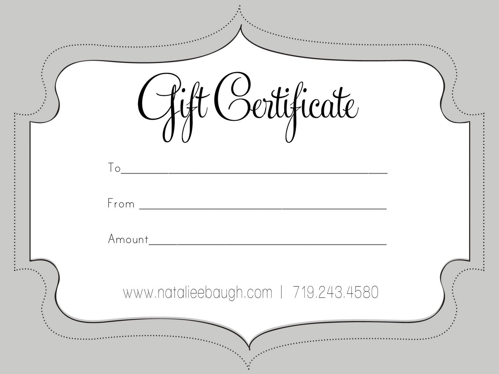A Cute Looking Gift Certificate | S P A | Gift Certificate Template - Free Printable Gift Certificate Template