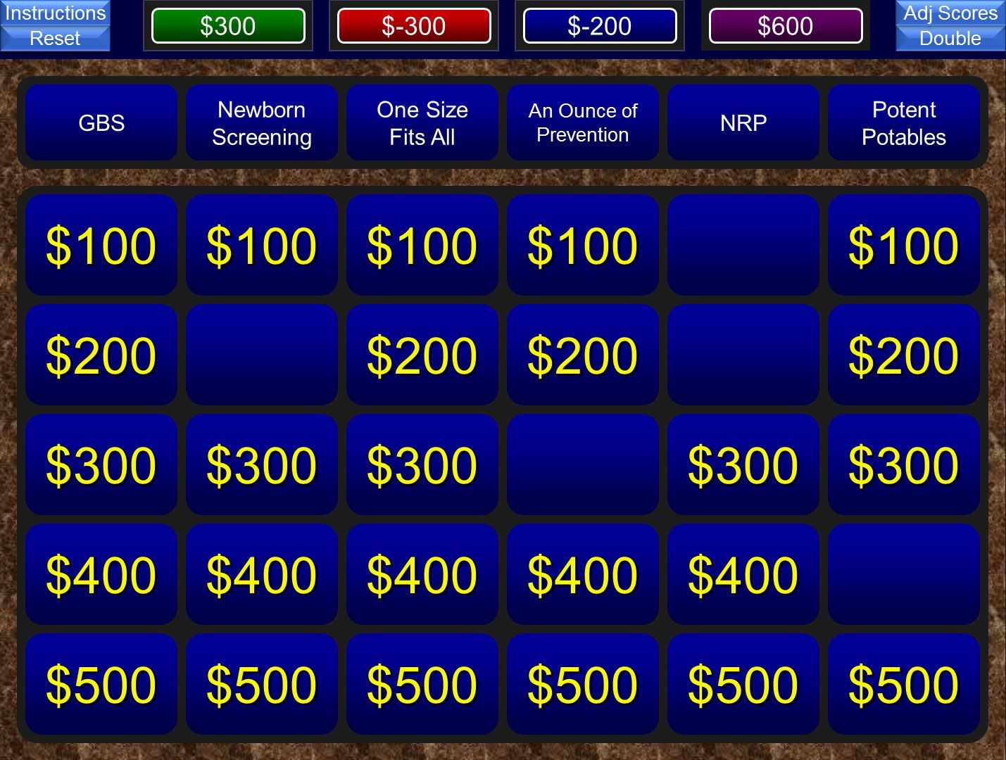 Printable Jeopardy Template Printable World Holiday