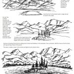 A Free Printable Worksheet For How To Draw A Mountain Lake   Free Printable Pencil Drawings