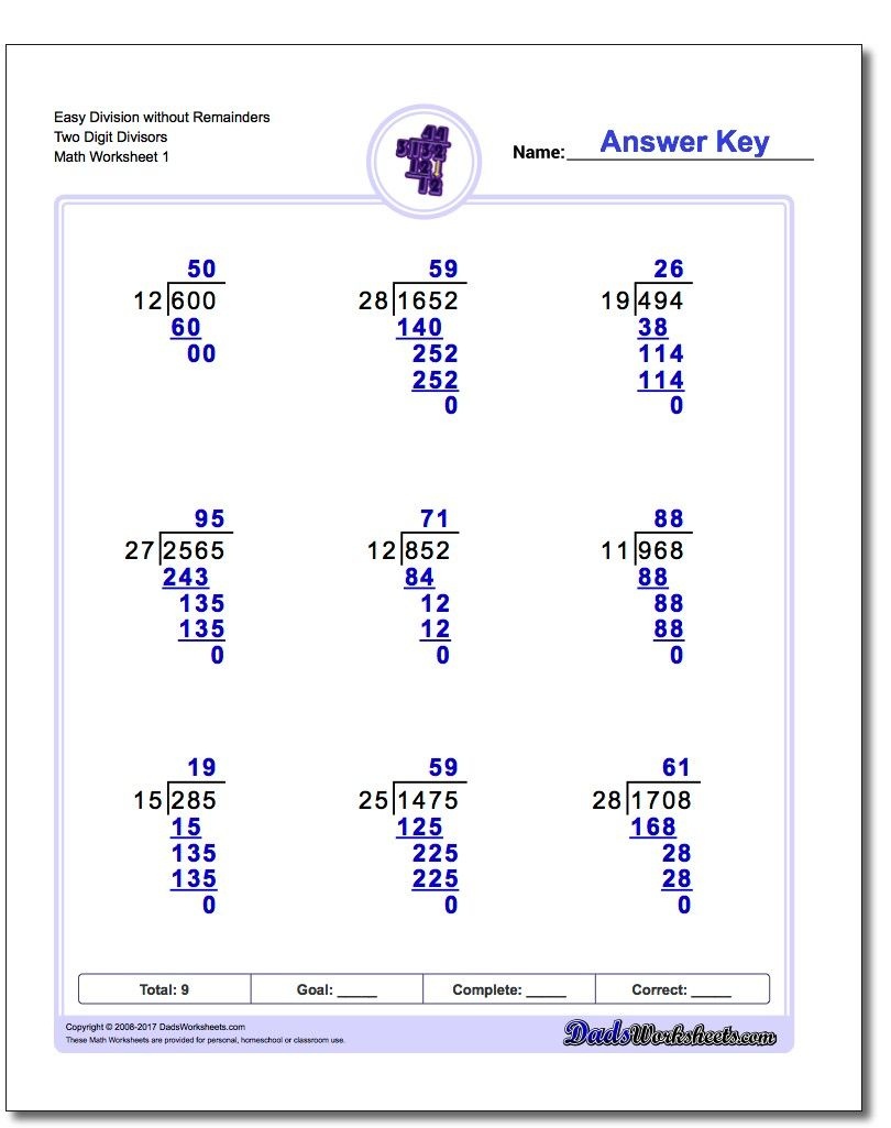 A Huge Collection Of Free Printable Long Division Worksheets With - Free Printable Long Division Worksheets 5Th Grade