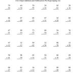 Adding And Subtracting Two Digit Numbers    No Regrouping (A) Math   Free Printable Double Digit Addition And Subtraction Worksheets