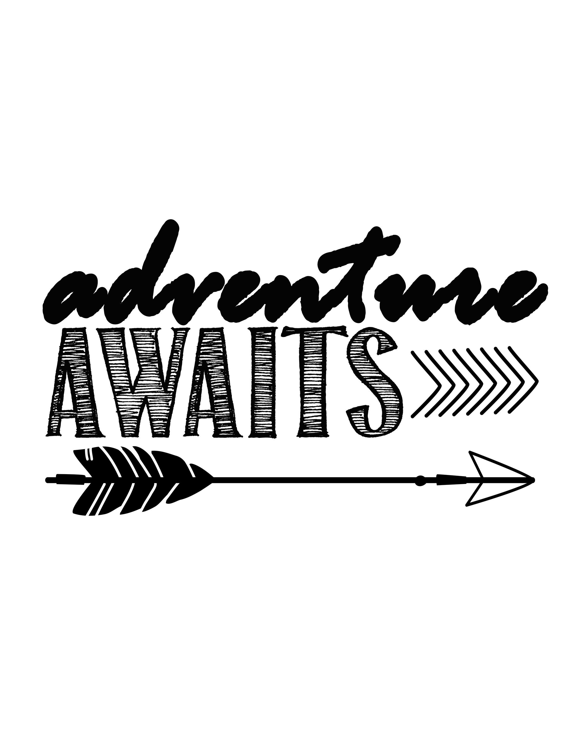 Adventure Awaits…free Printable Art Print | Silouehette Stuff | Free - Free Printable Arrow Stencils