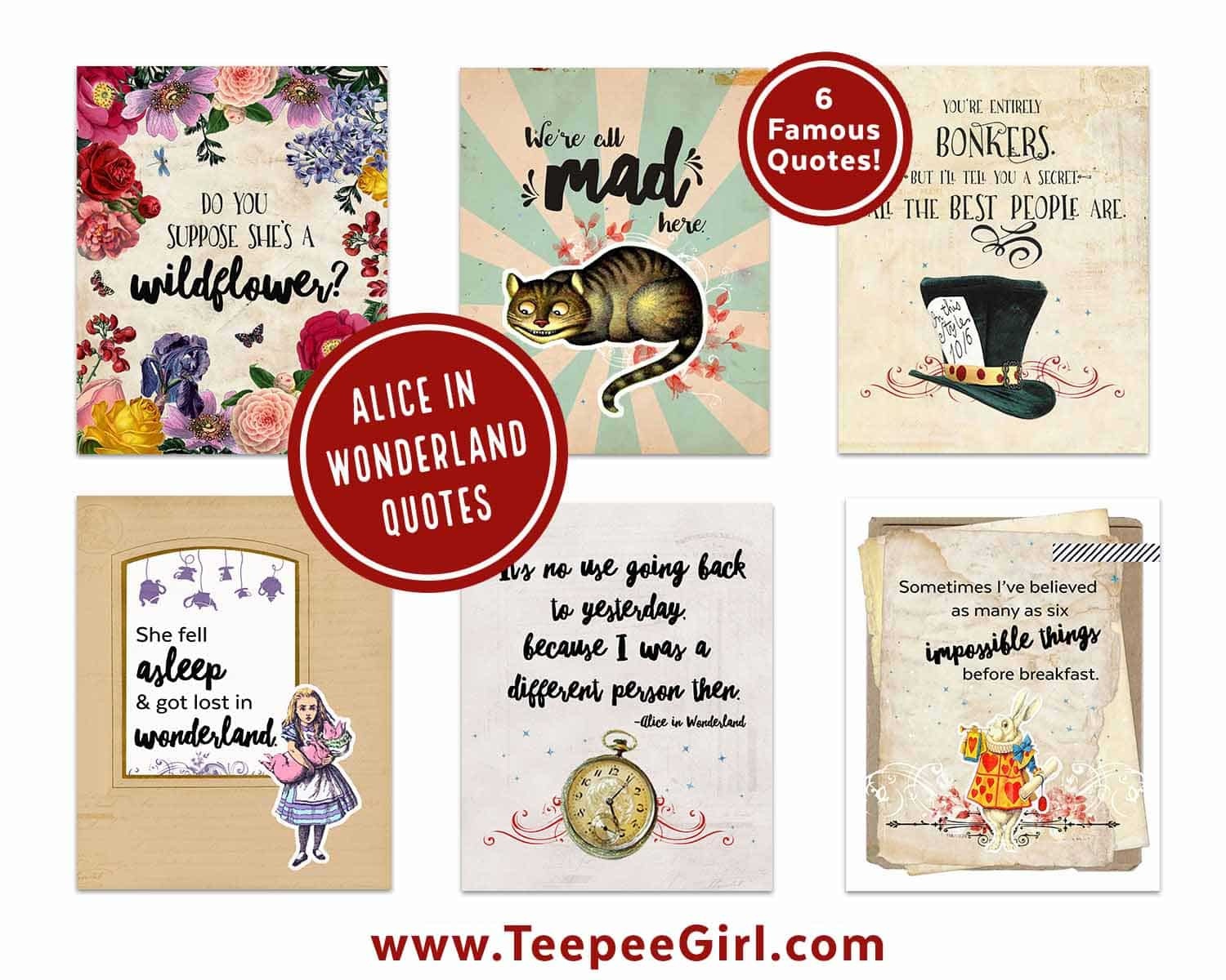 Alice In Wonderland Printables - Teepee Girl - Alice In Wonderland Signs Free Printable