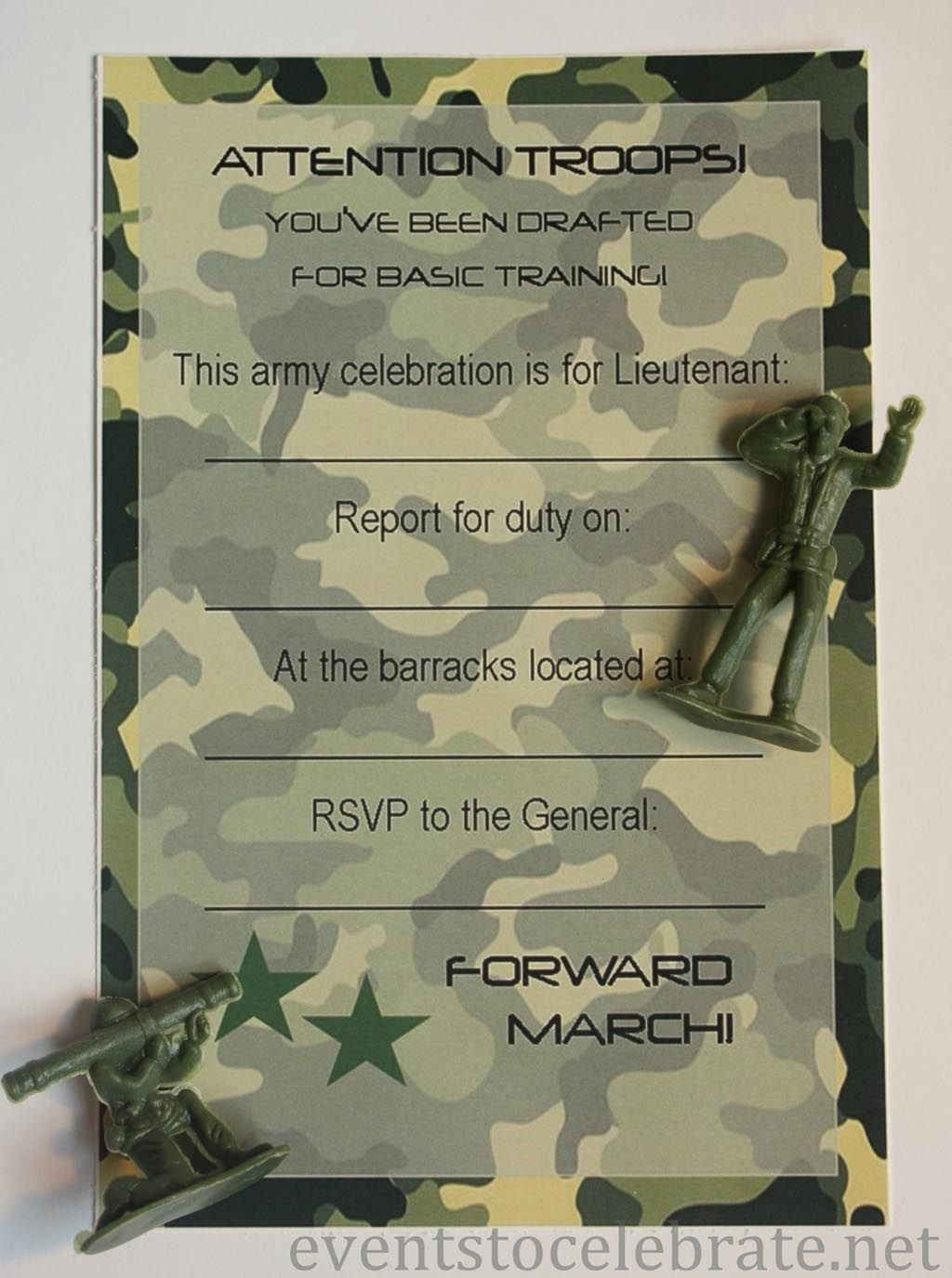 Army Birthday Party Invitations Free Printable | Birthday Party In - Free Printable Camouflage Birthday Cards