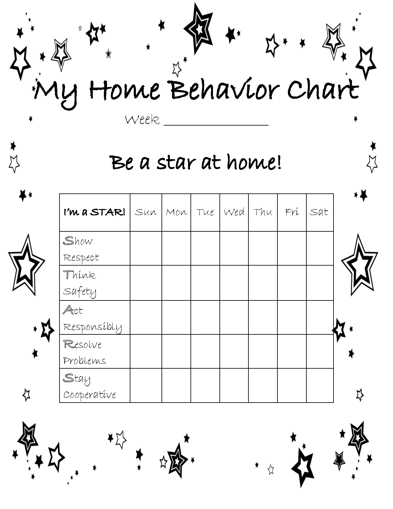 At Home Behavior Chart | Kid Stuff | Home Behavior Charts, Behaviour - Free Printable Behavior Charts
