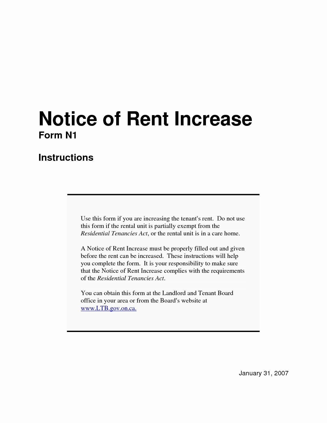 Rent Increase Letter To Tenant Template Free Printable Rent Increase