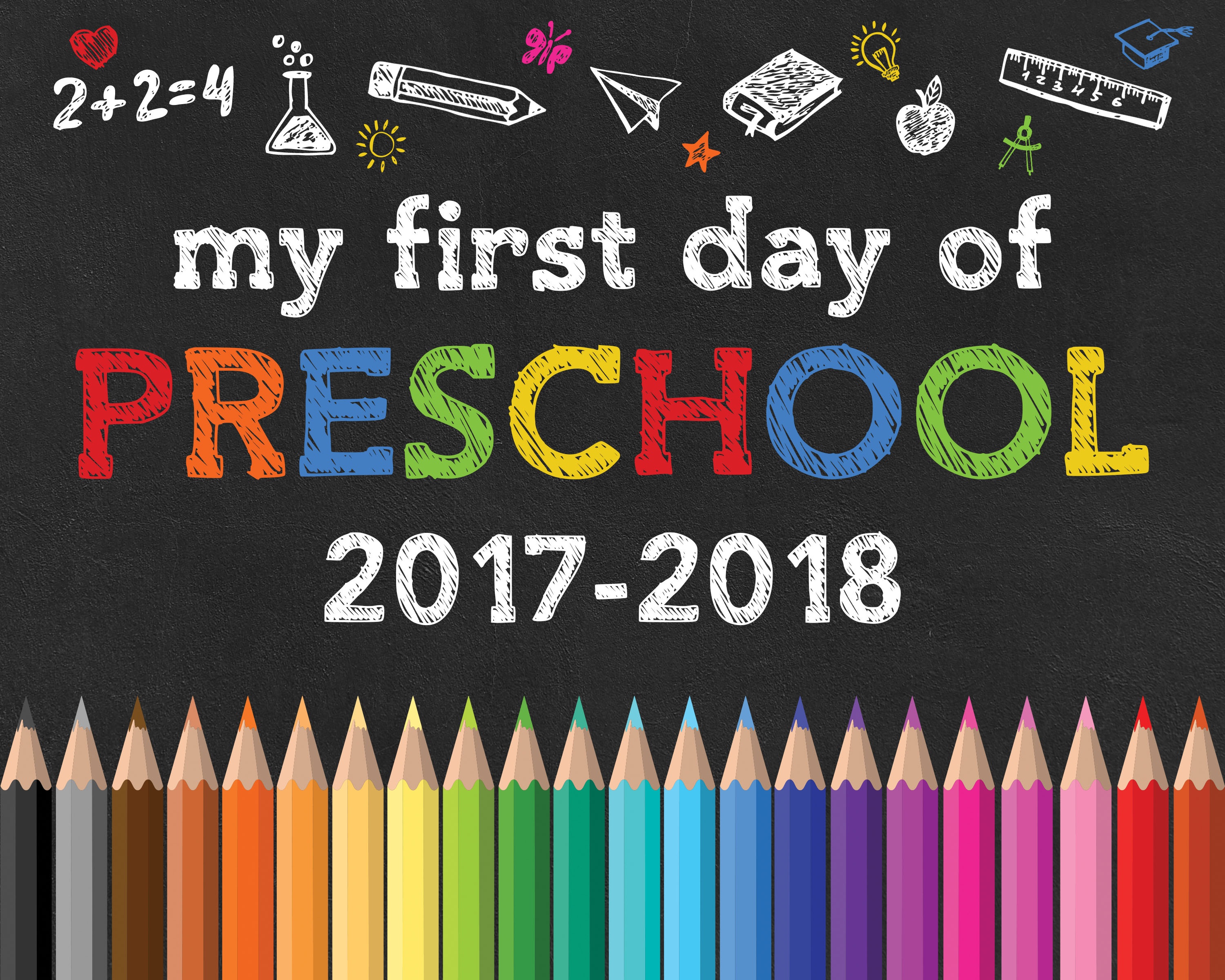 Back To School Free Printable Chalkboard Signs - The Cottage Market - Free Printable First Day Of Preschool Sign