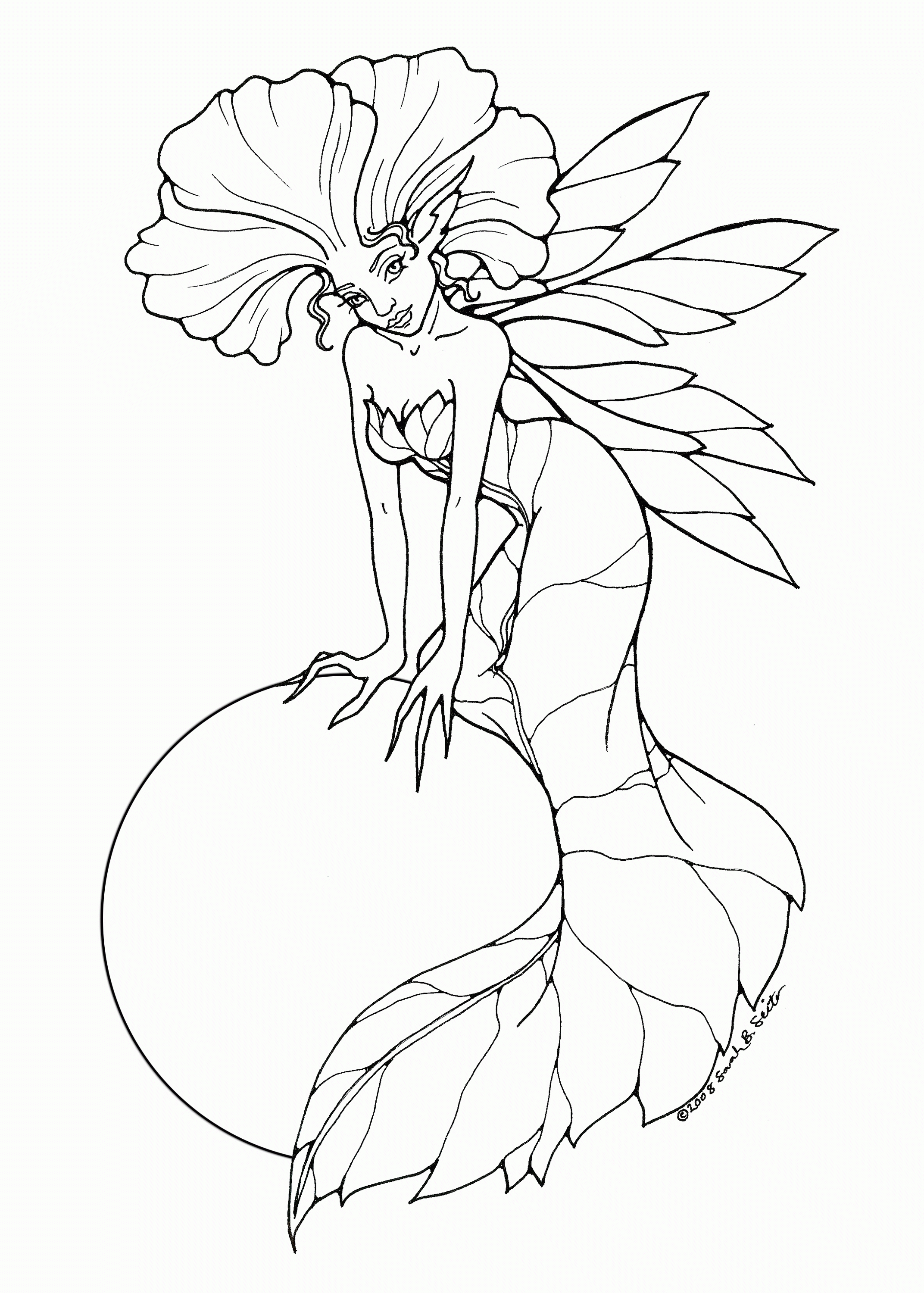 Basic Fairy Coloring Pages For Adults To Download And Print For - Free Printable Coloring Pages Fairies Adults