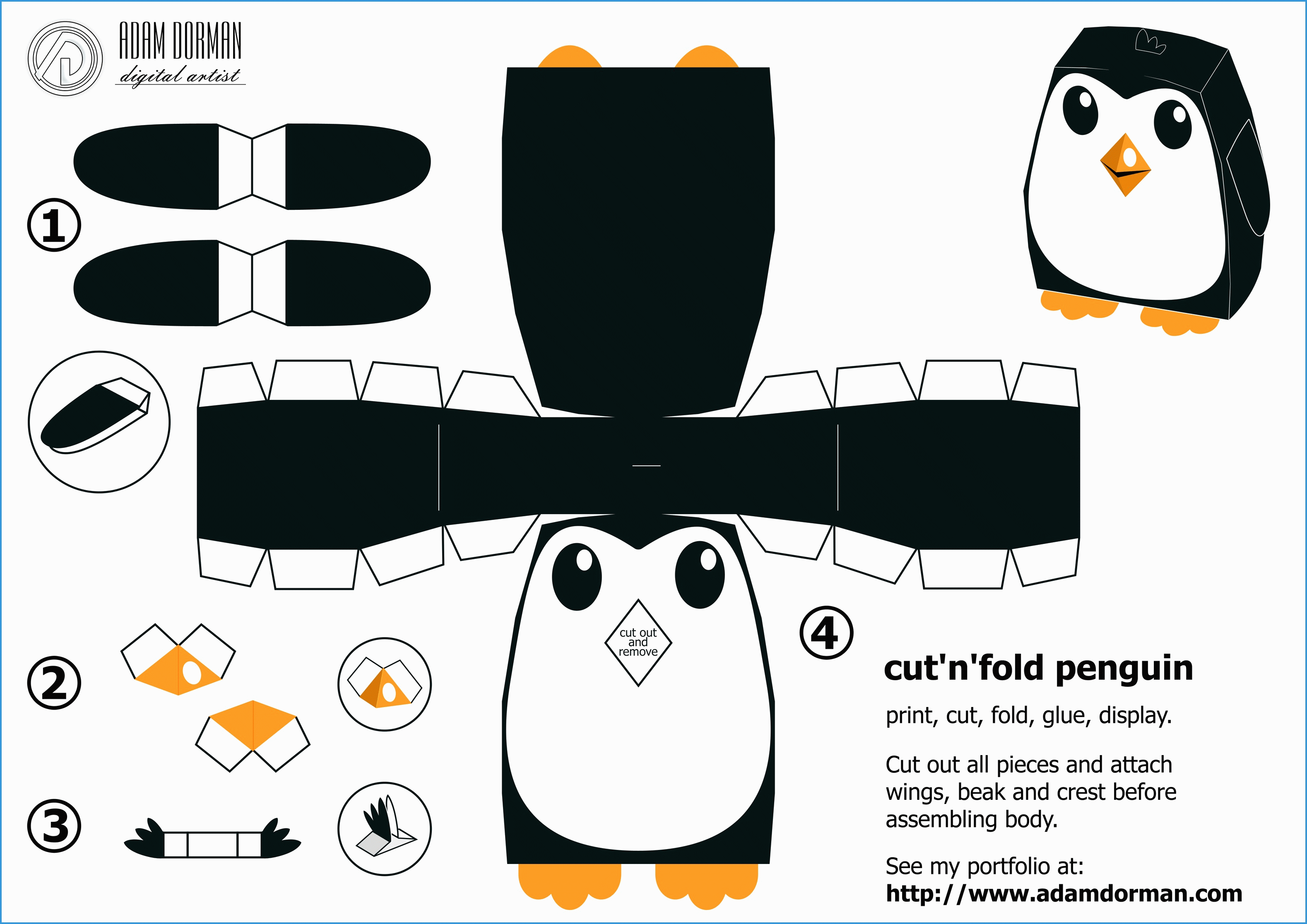 Beautiful Figure Of 3D Papercraft Templates Free | Template - Printable Paper Crafts Free