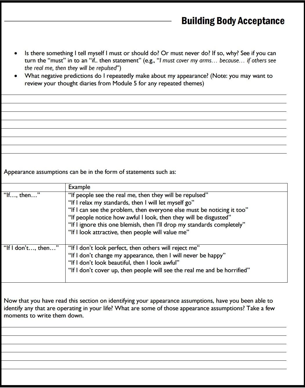 Between Sessions Mental Health Worksheets For Adults | Cognitive - Free Printable Coping Skills Worksheets For Adults