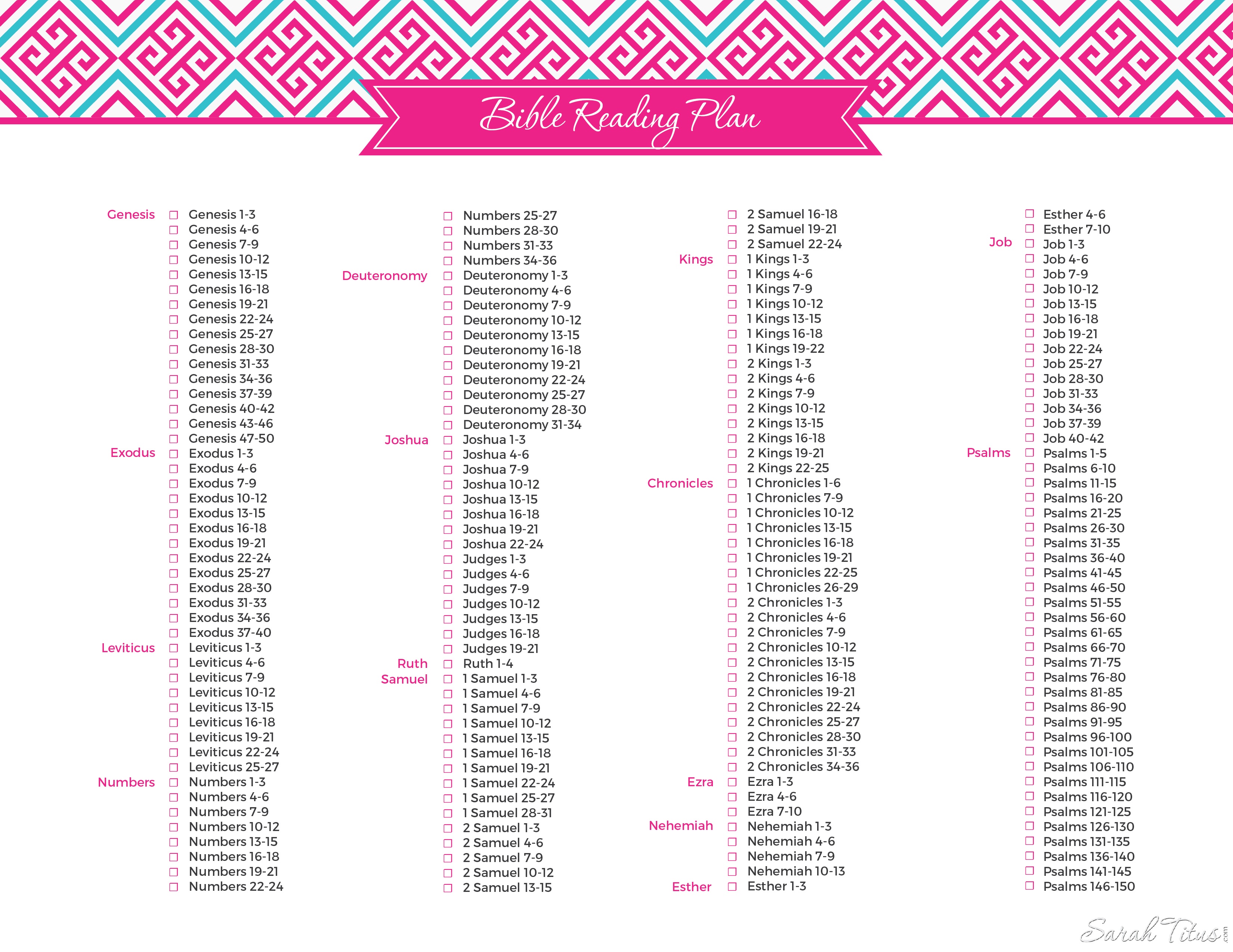 Free Printable Read The Bible In A Year Schedule Printable Templates