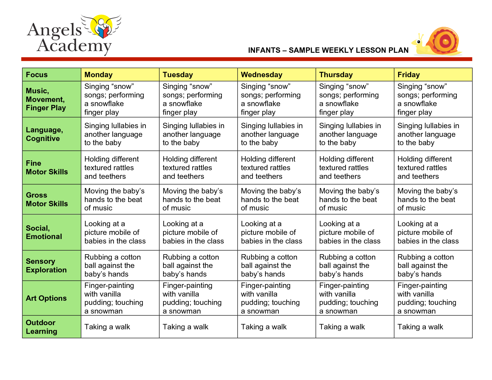 Free Printable Infant Lesson Plans Free Printable