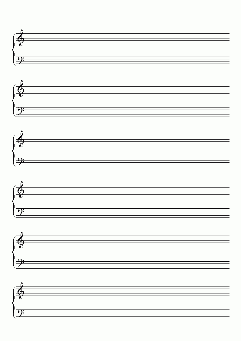 Blank Piano Sheet Music - Kaza.psstech.co - Free Printable Blank Sheet Music