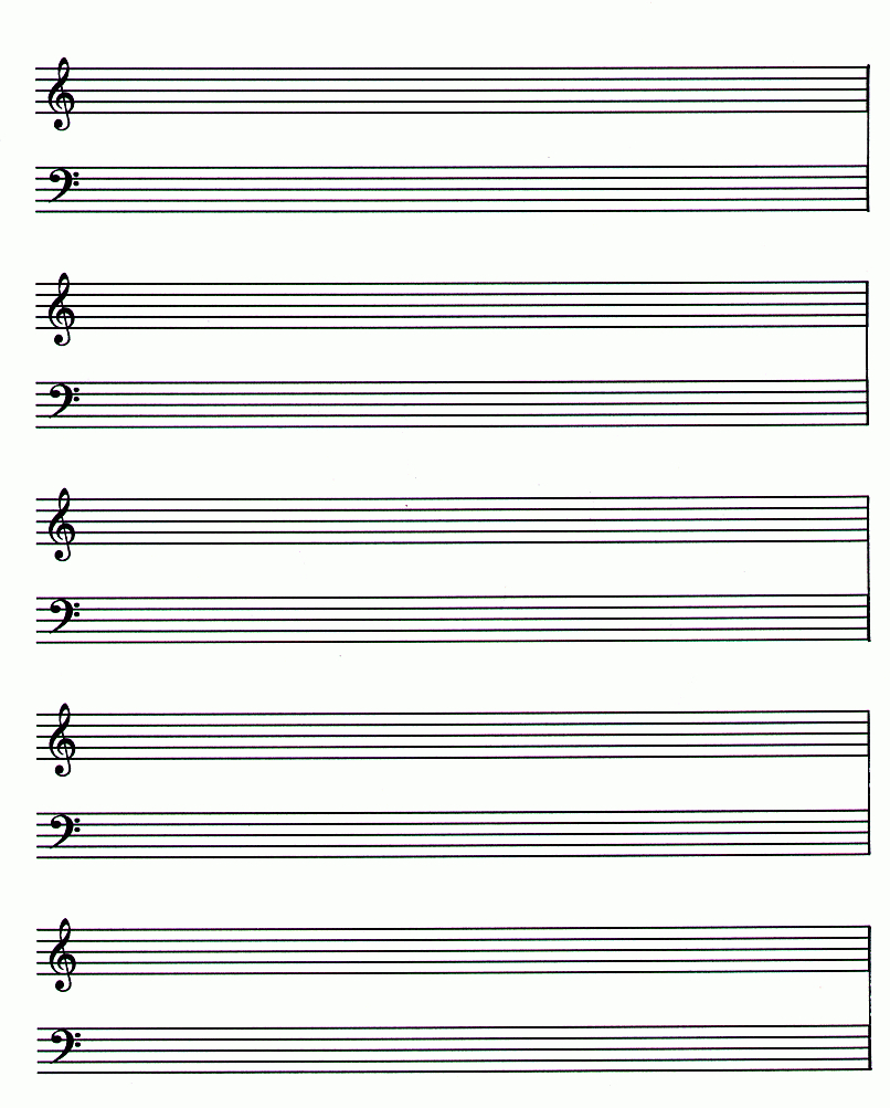 Blank Piano Sheet Music Printable | Free Guitar Lessons | To - Free Printable Staff Paper Blank Sheet Music Net
