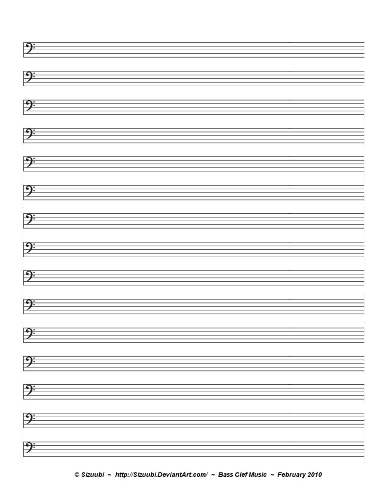 Blank Sheet Music Bass Clef - Kaza.psstech.co - Free Printable Staff Paper Blank Sheet Music Net