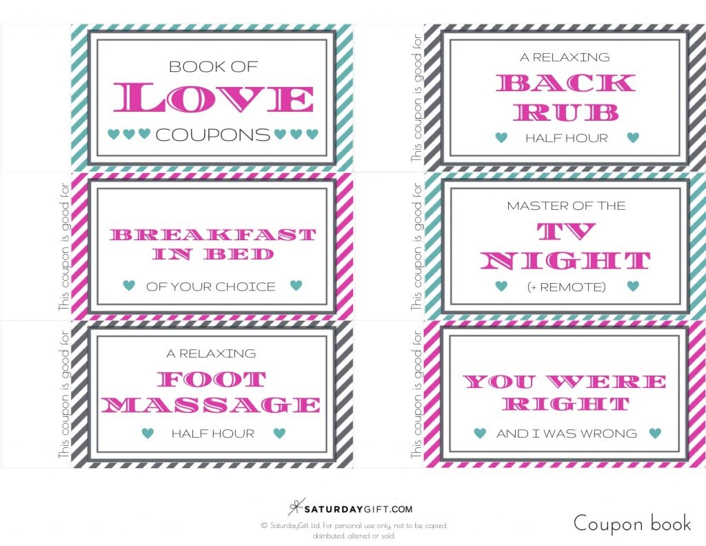 Book Of Love Coupons {Free Printables} | Saturdaygift - Free Massage Coupon Printable