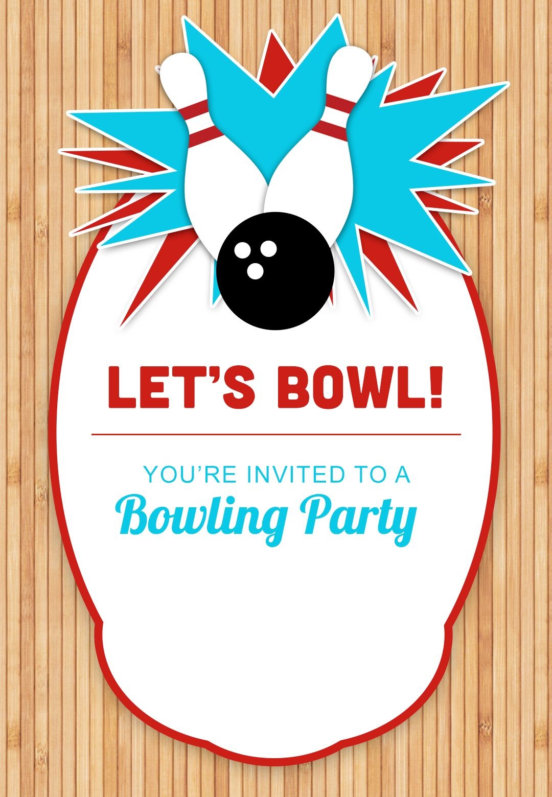 Bowling Party - Free Printable Birthday Invitation Template - Free Printable Bowling Birthday Party Invitations