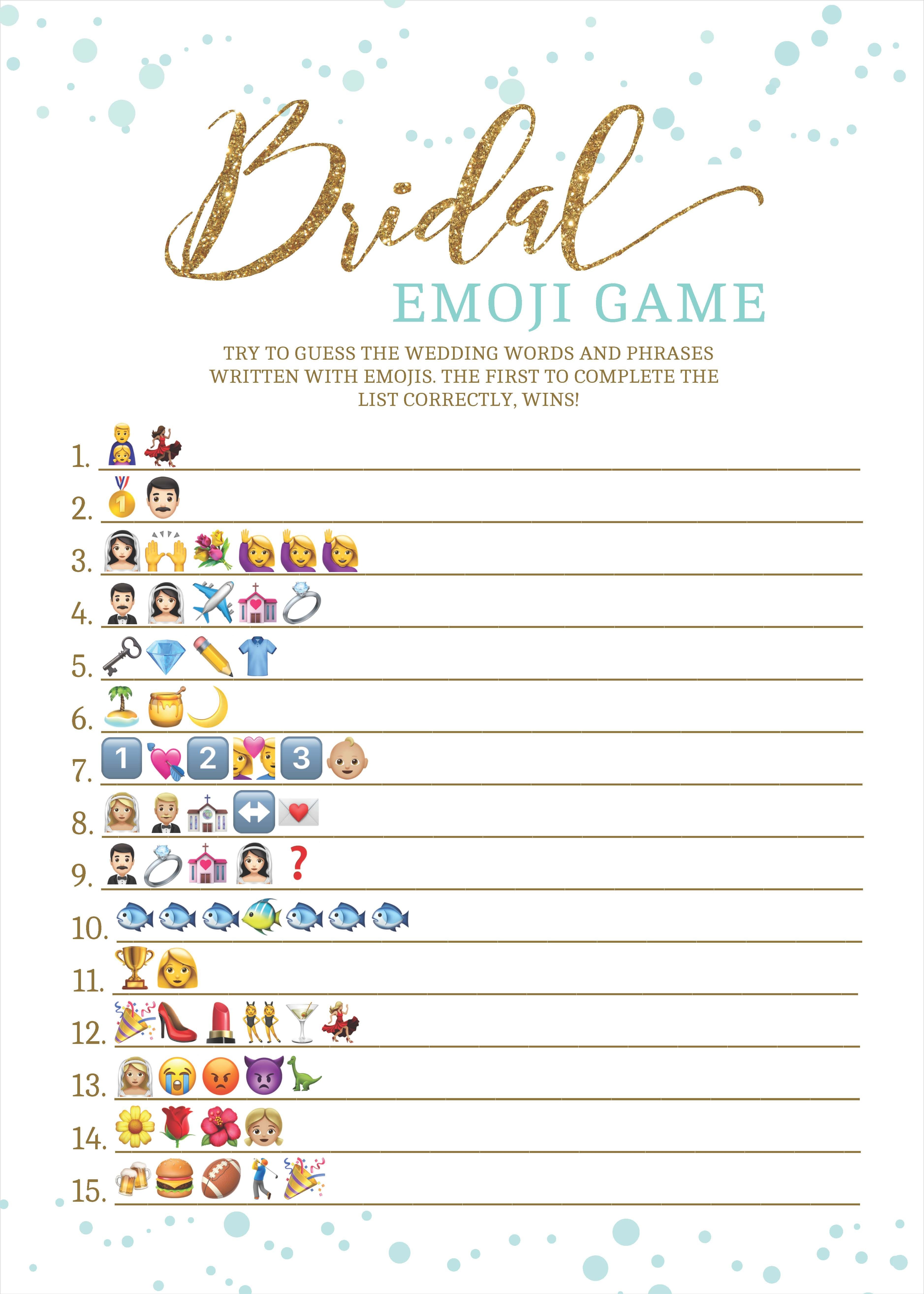 Bridal Shower Emoji Game Free Printable Printable Word Searches