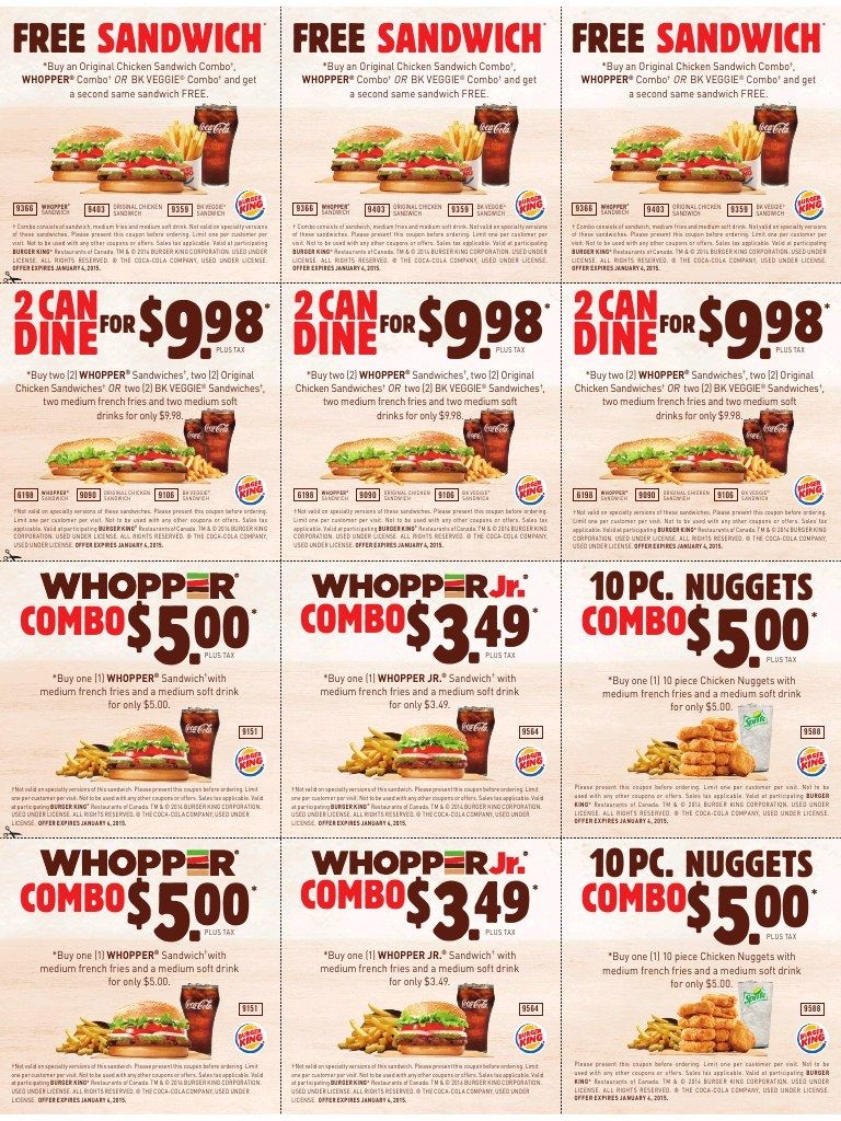 Burger King Printable Coupons Expire January 4 2015 | Places To - Free Printable Coupons 2018